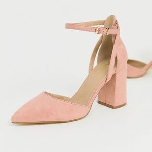RAID Wide Fit Suede Katy Blush Heels